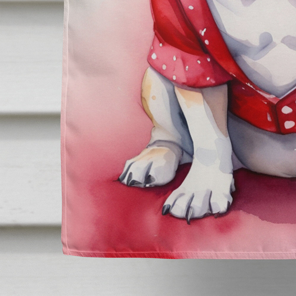 English Bulldog My Valentine House Flag