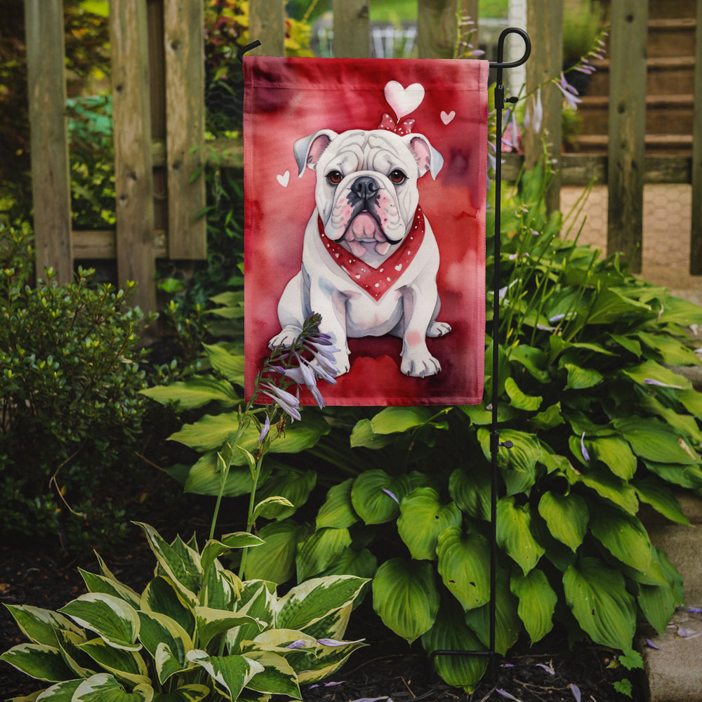 English Bulldog My Valentine Garden Flag