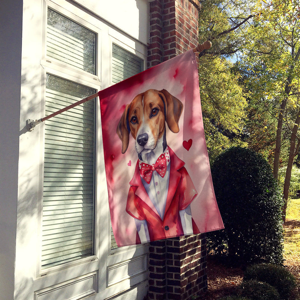 English Foxhound My Valentine House Flag