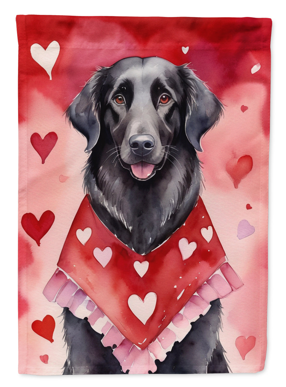 Buy this Flat-Coated Retriever My Valentine House Flag