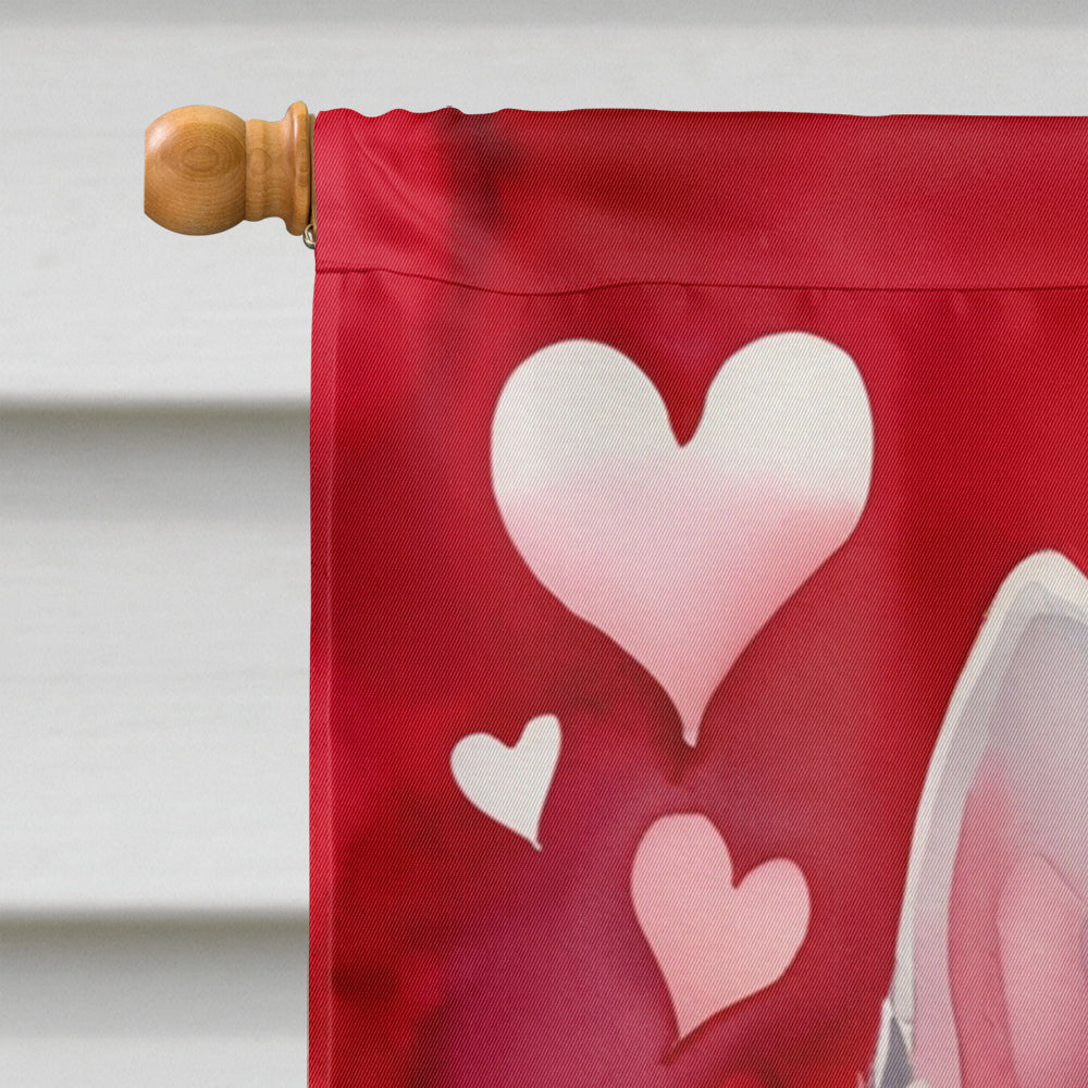 White German Shepherd My Valentine House Flag