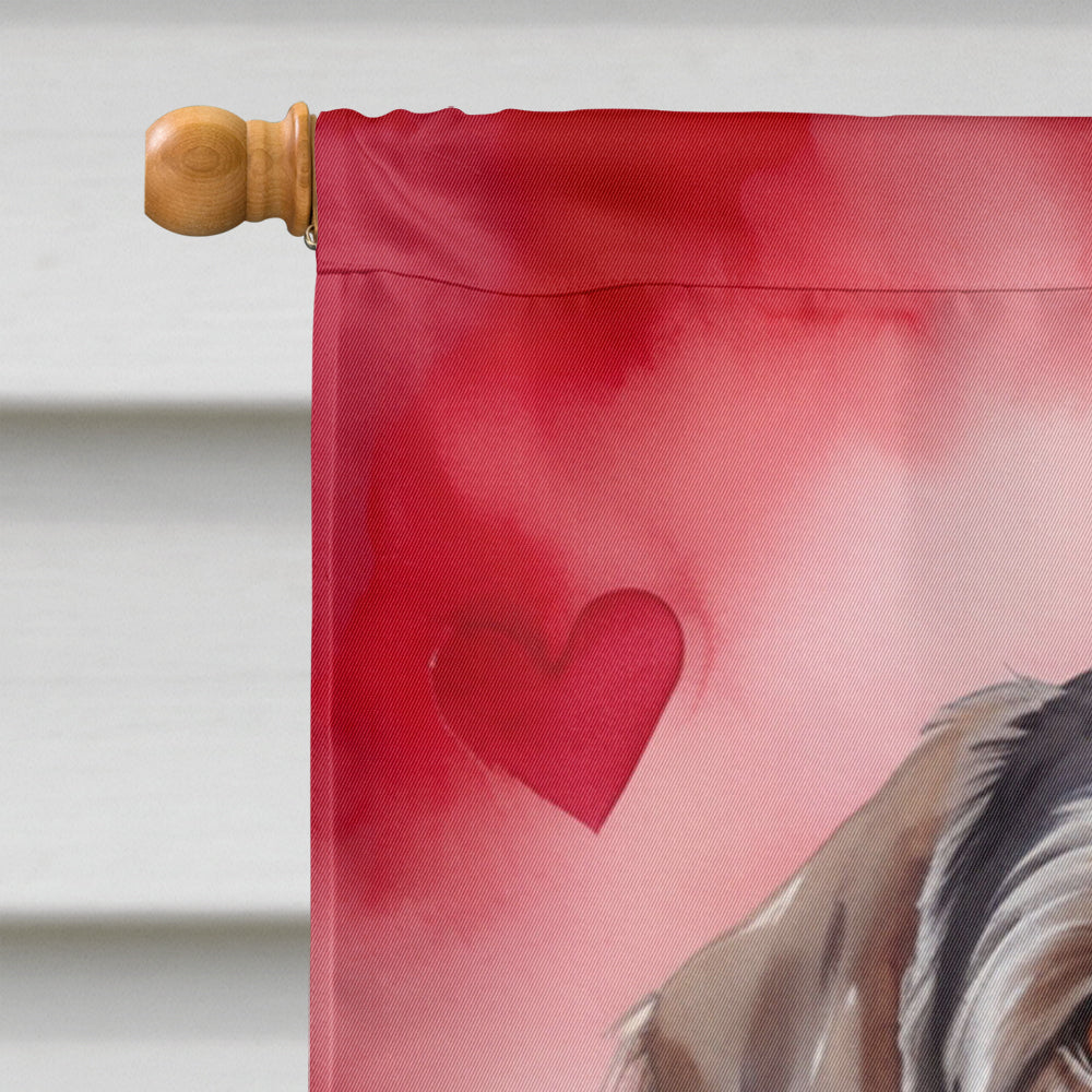 German Wirehaired Pointer My Valentine House Flag