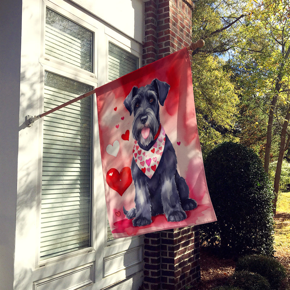 Giant Schnauzer My Valentine House Flag