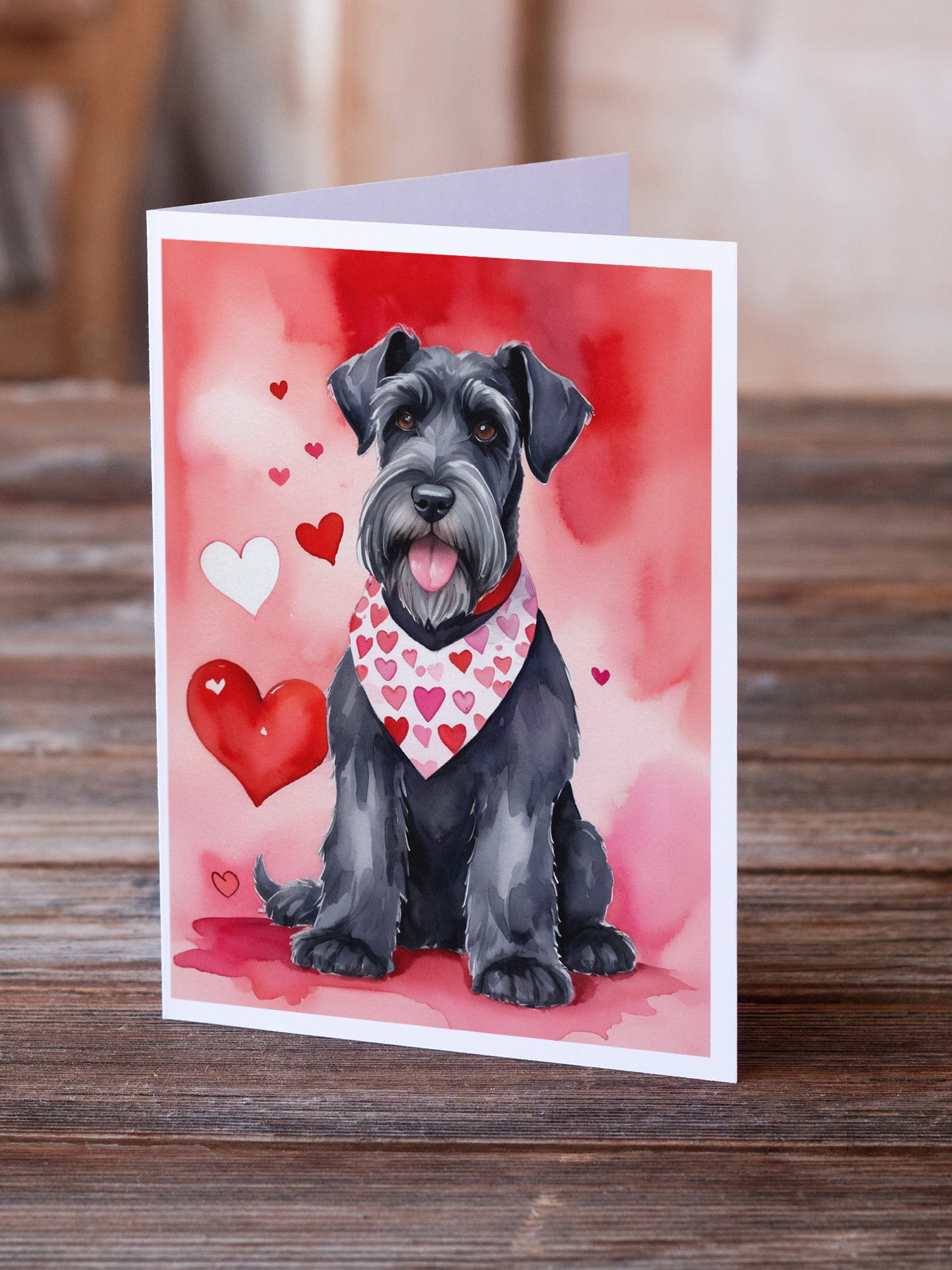 Giant Schnauzer My Valentine Greeting Cards Pack of 8