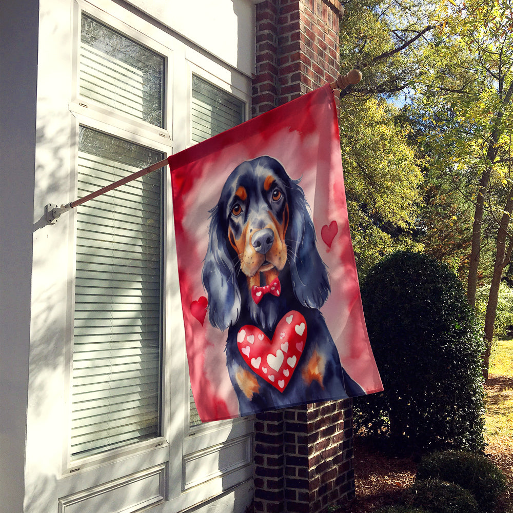 Gordon Setter My Valentine House Flag