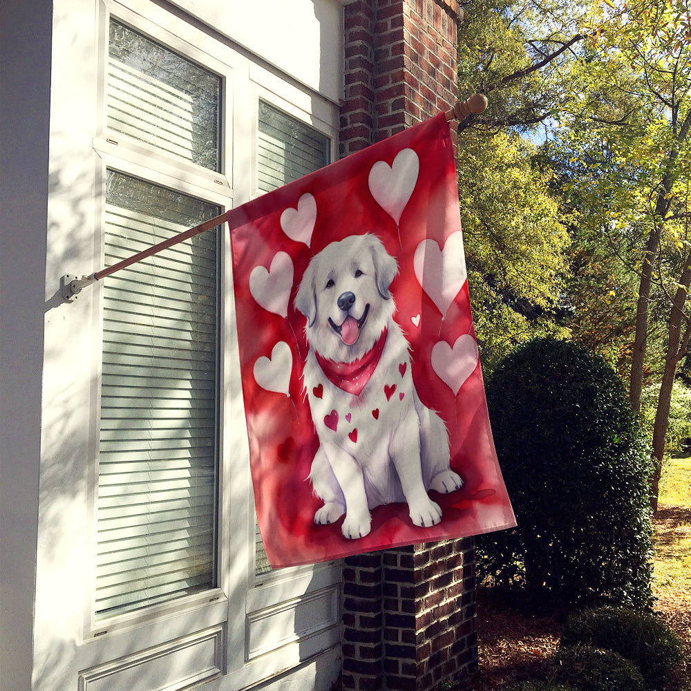 Great Pyrenees My Valentine House Flag