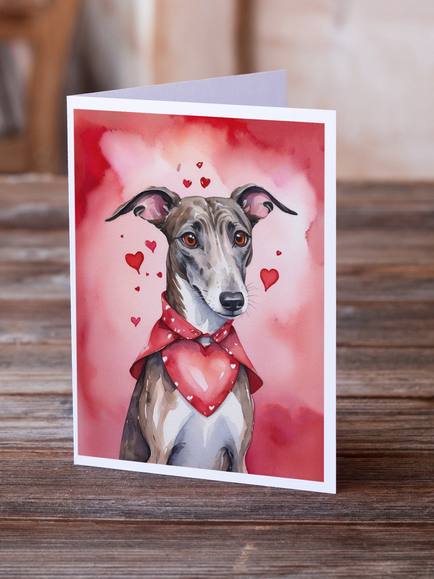 Greyhound My Valentine Greeting Cards Pack of 8