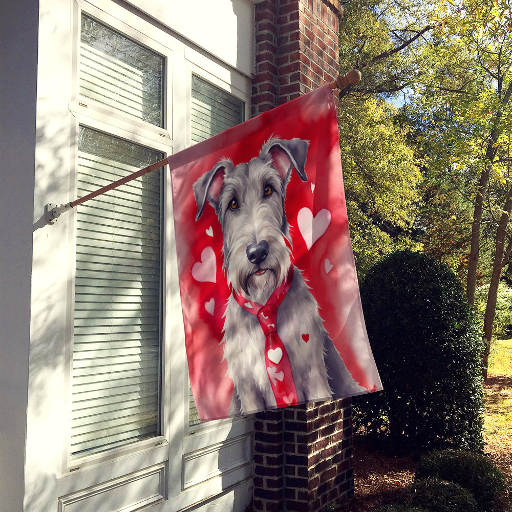 Irish Wolfhound My Valentine House Flag