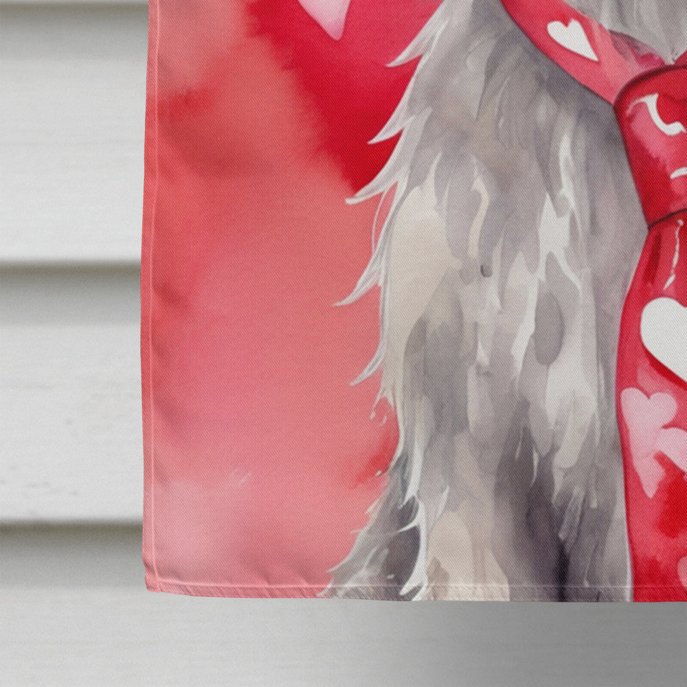 Irish Wolfhound My Valentine House Flag