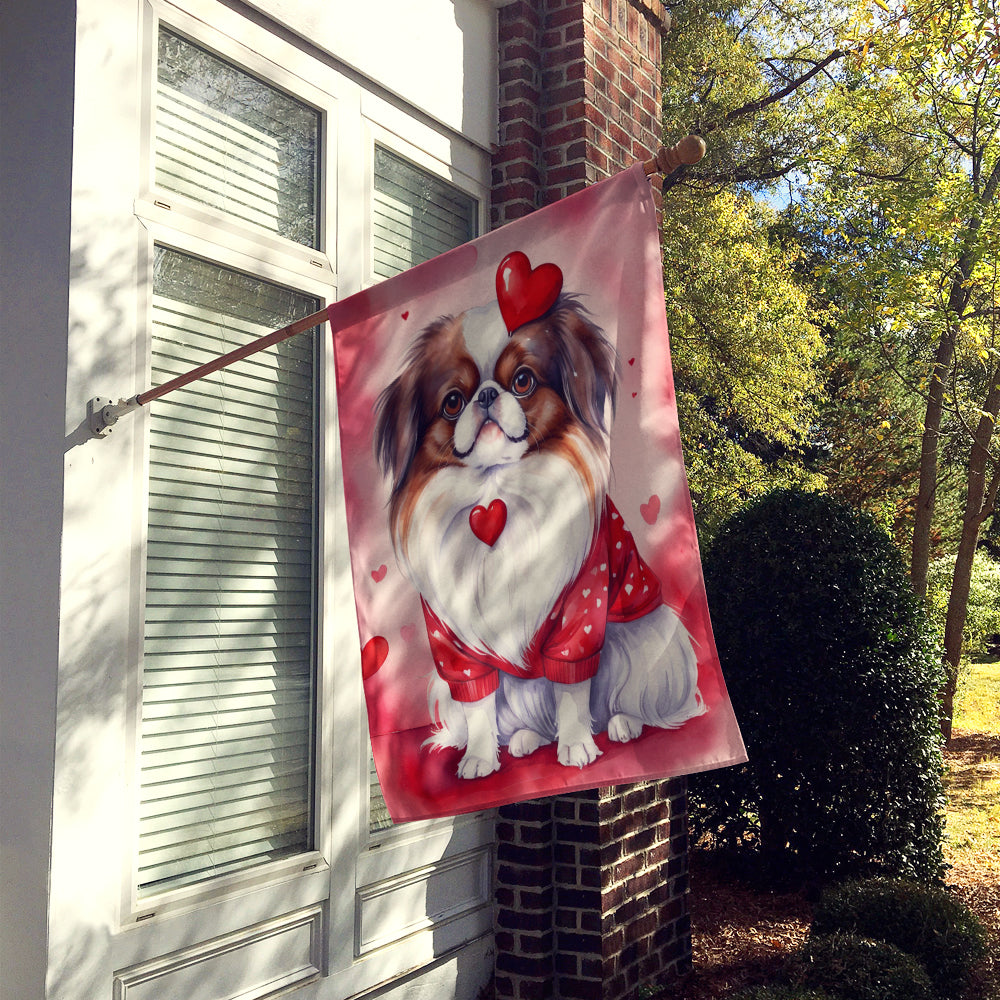 Japanese Chin My Valentine House Flag