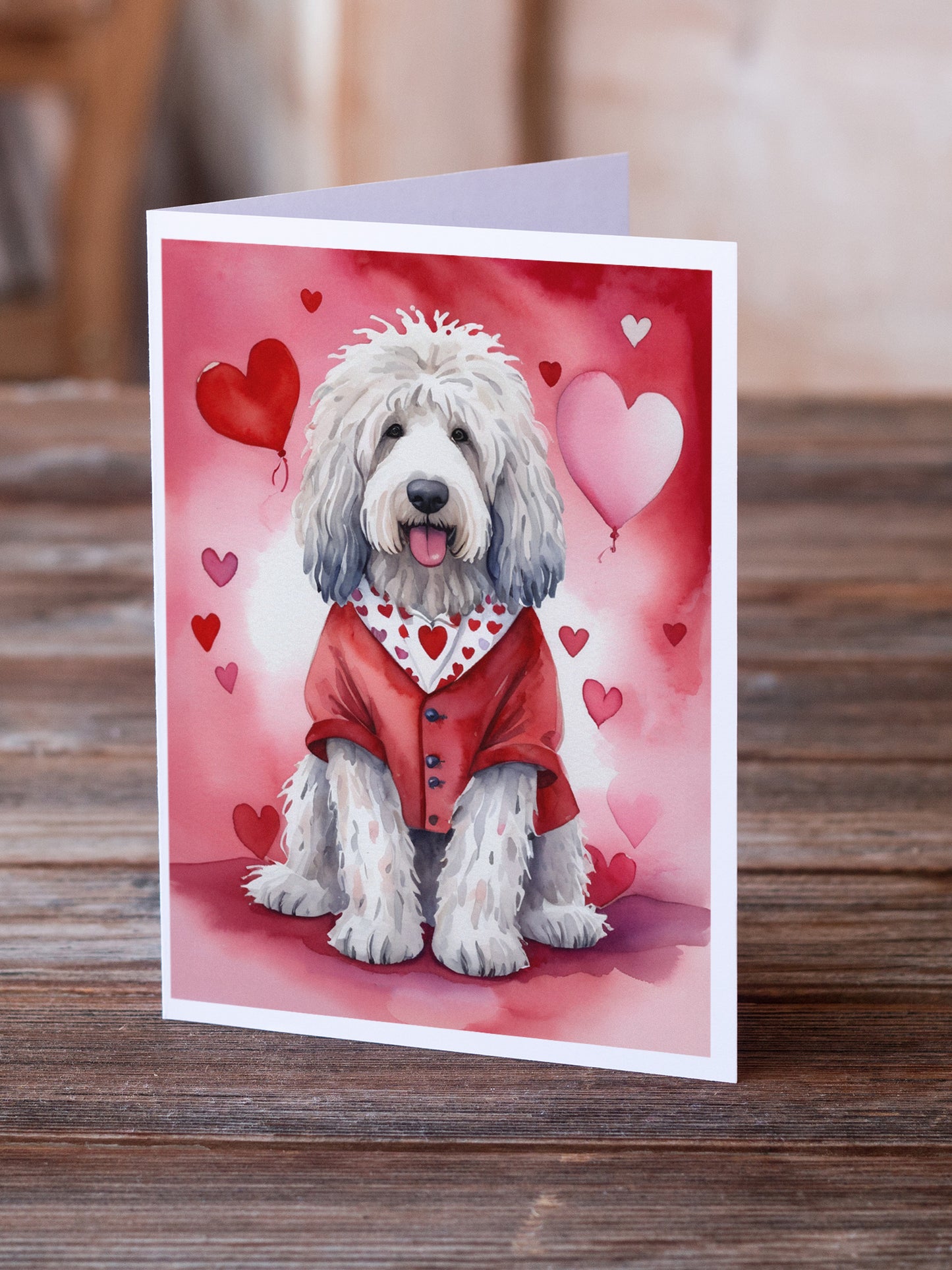Komondor My Valentine Greeting Cards Pack of 8