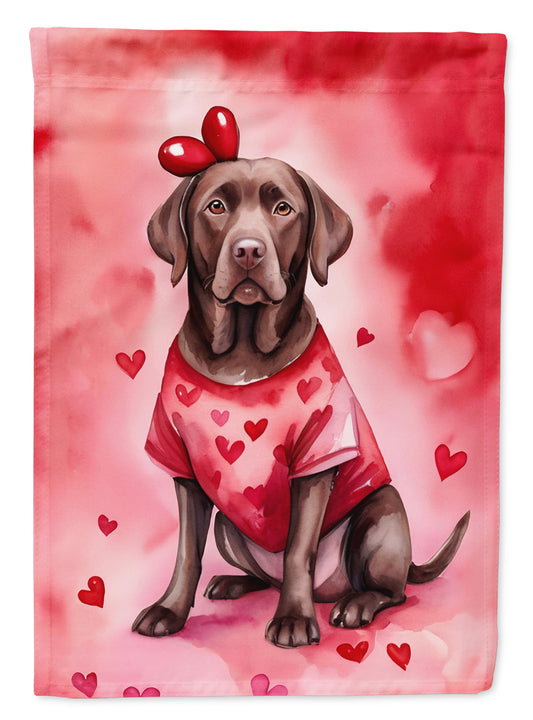 Buy this Chocolate Labrador Retriever My Valentine Garden Flag