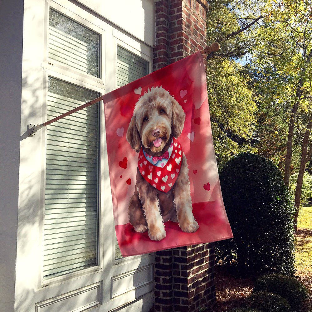 Labradoodle My Valentine House Flag