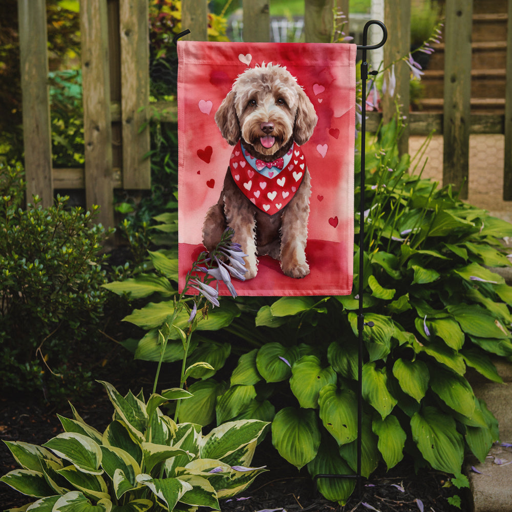 Labradoodle My Valentine Garden Flag