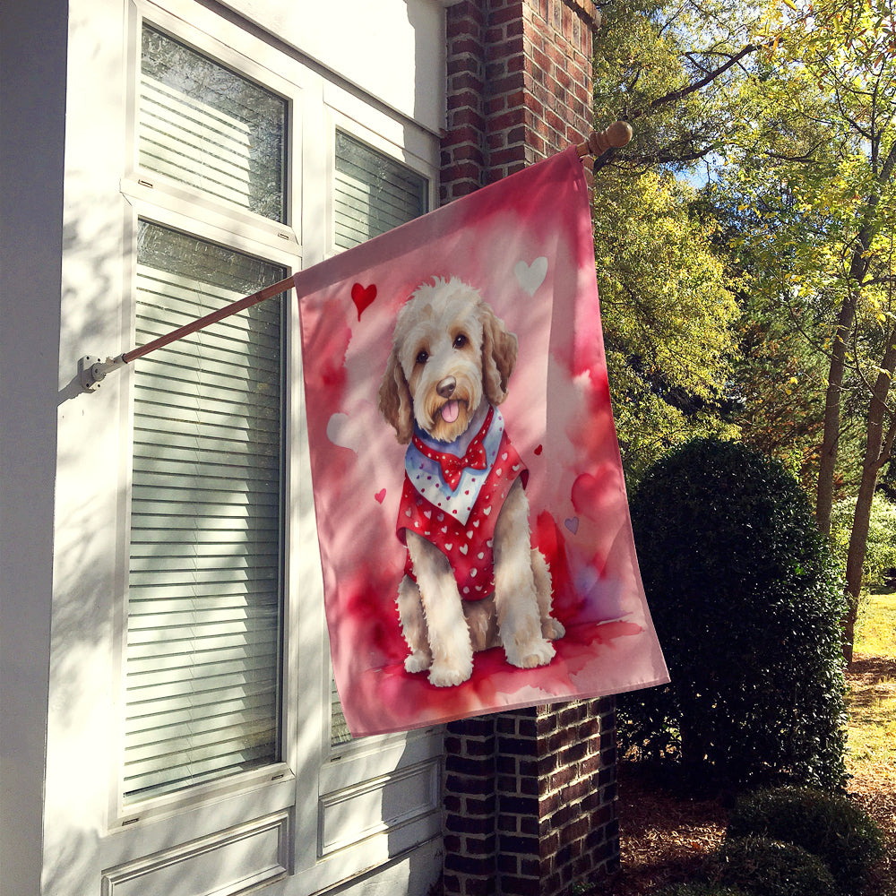 Labradoodle My Valentine House Flag