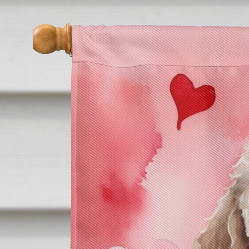 Labradoodle My Valentine House Flag