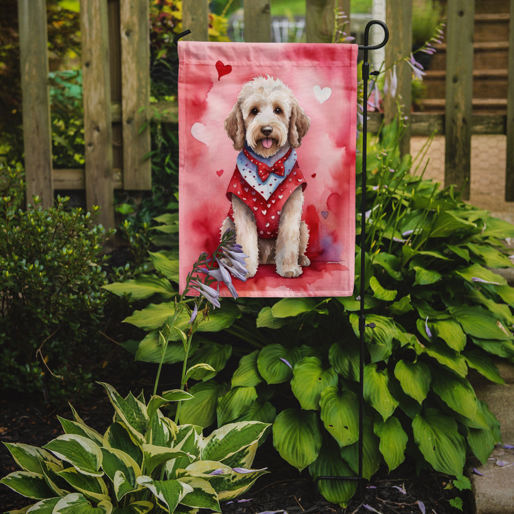 Labradoodle My Valentine Garden Flag