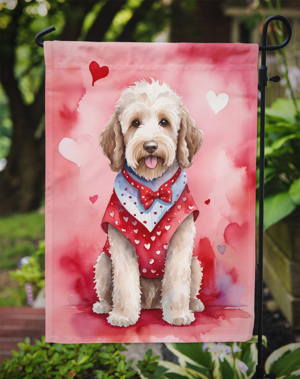 Labradoodle My Valentine Garden Flag