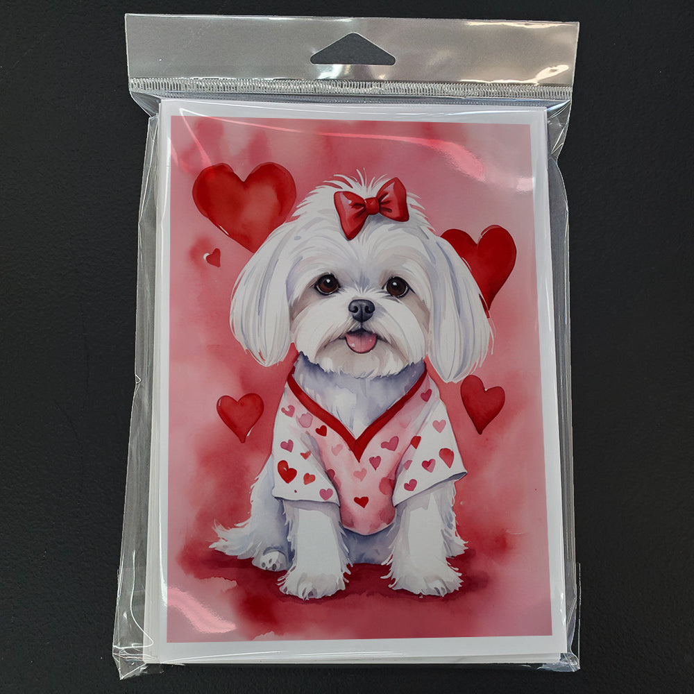 Maltese My Valentine Greeting Cards Pack of 8