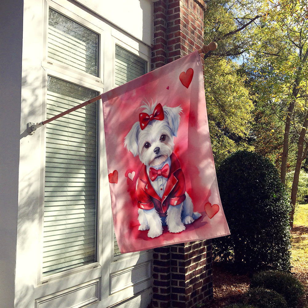 Maltese My Valentine House Flag