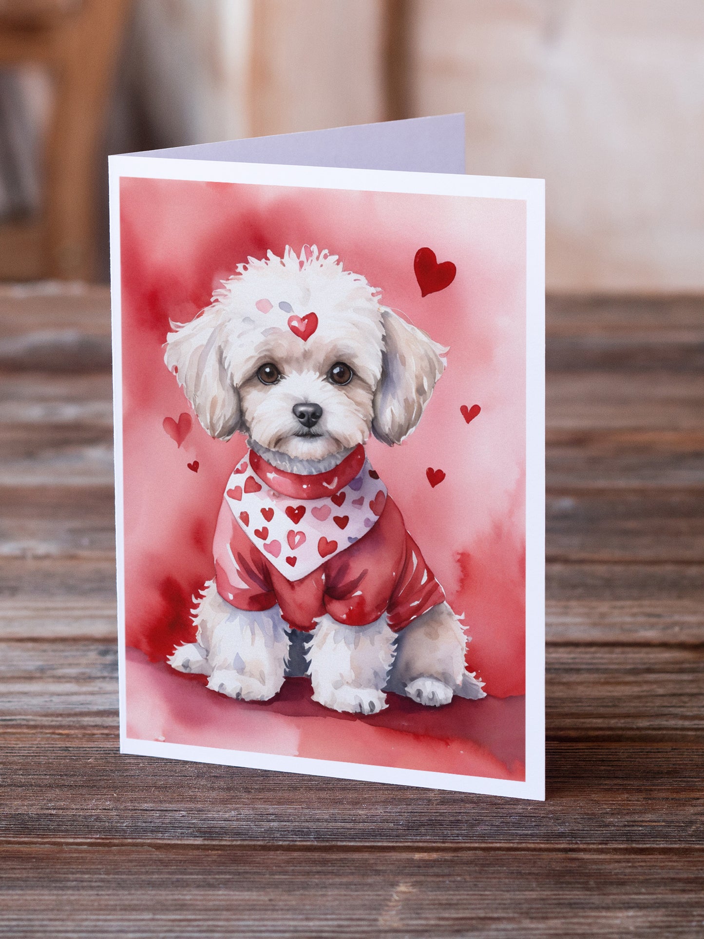 Maltipoo My Valentine Greeting Cards Pack of 8