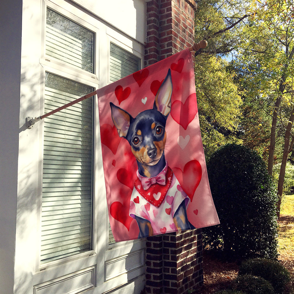 Miniature Pinscher My Valentine House Flag