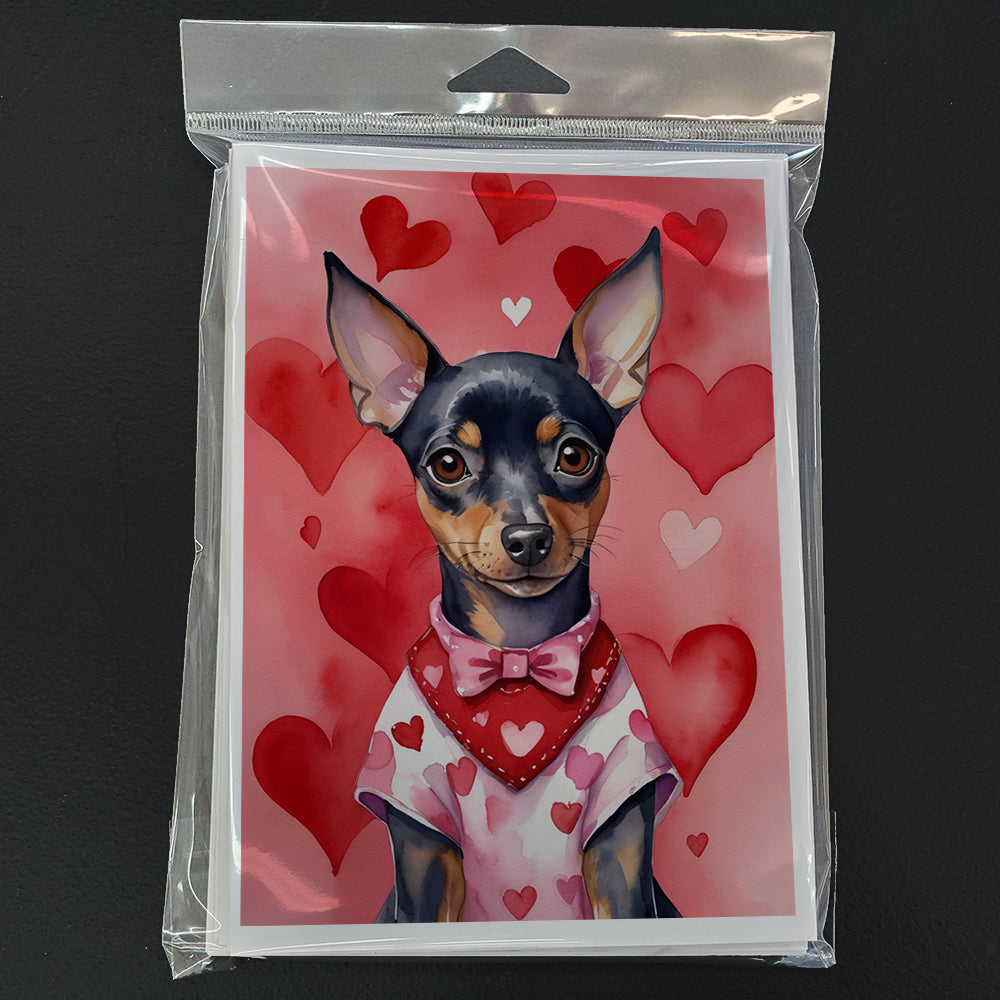 Miniature Pinscher My Valentine Greeting Cards Pack of 8