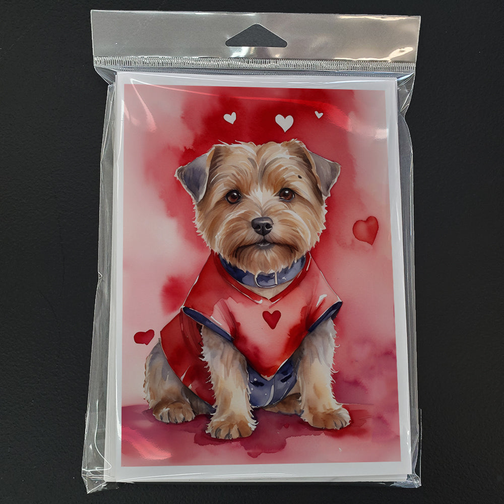 Norfolk Terrier My Valentine Greeting Cards Pack of 8