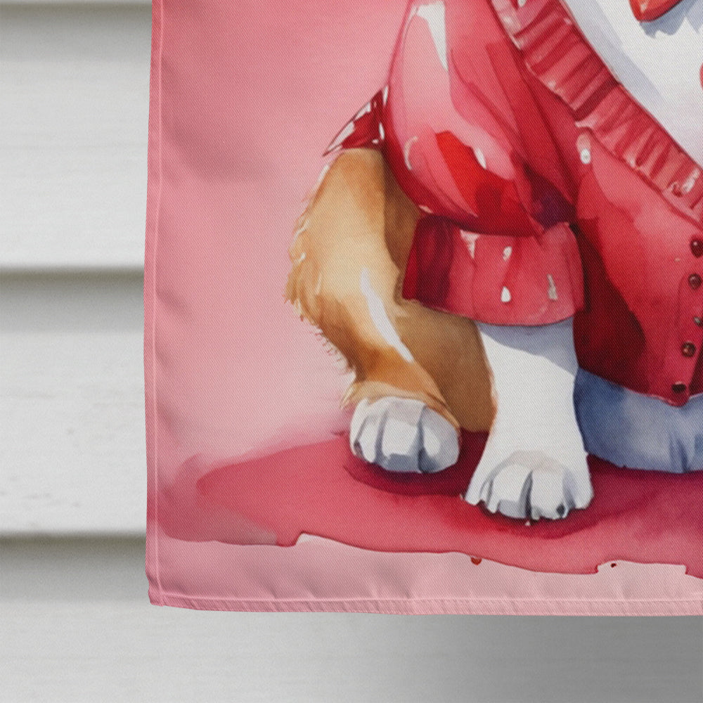 Corgi My Valentine House Flag