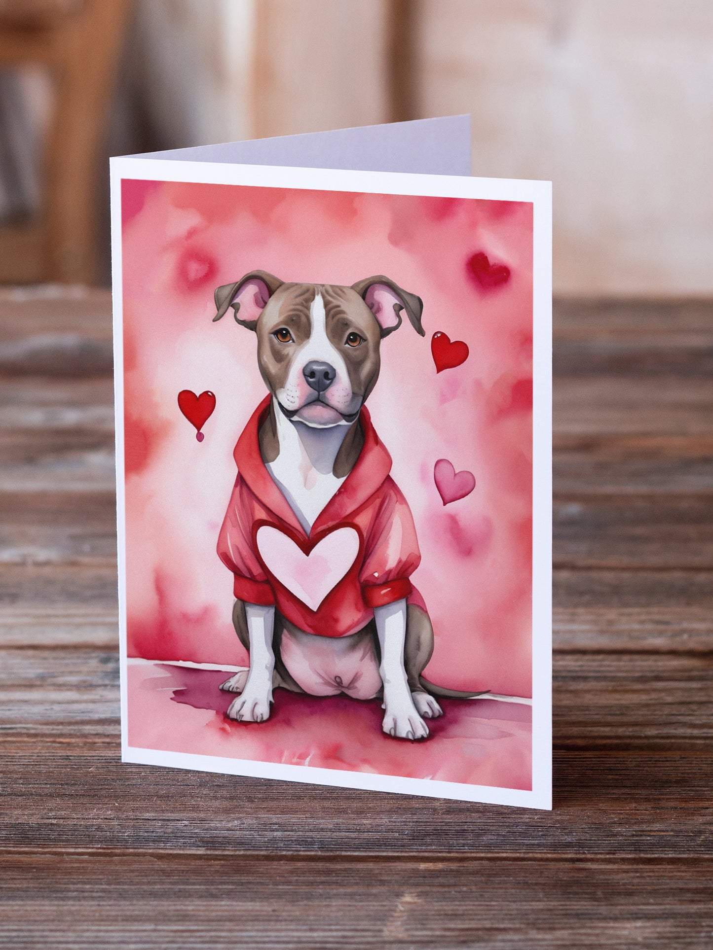 Pit Bull Terrier My Valentine Greeting Cards Pack of 8