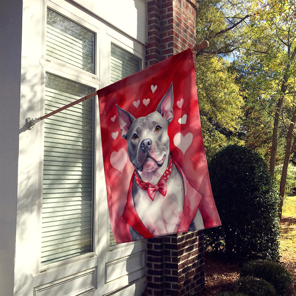 Pit Bull Terrier My Valentine House Flag