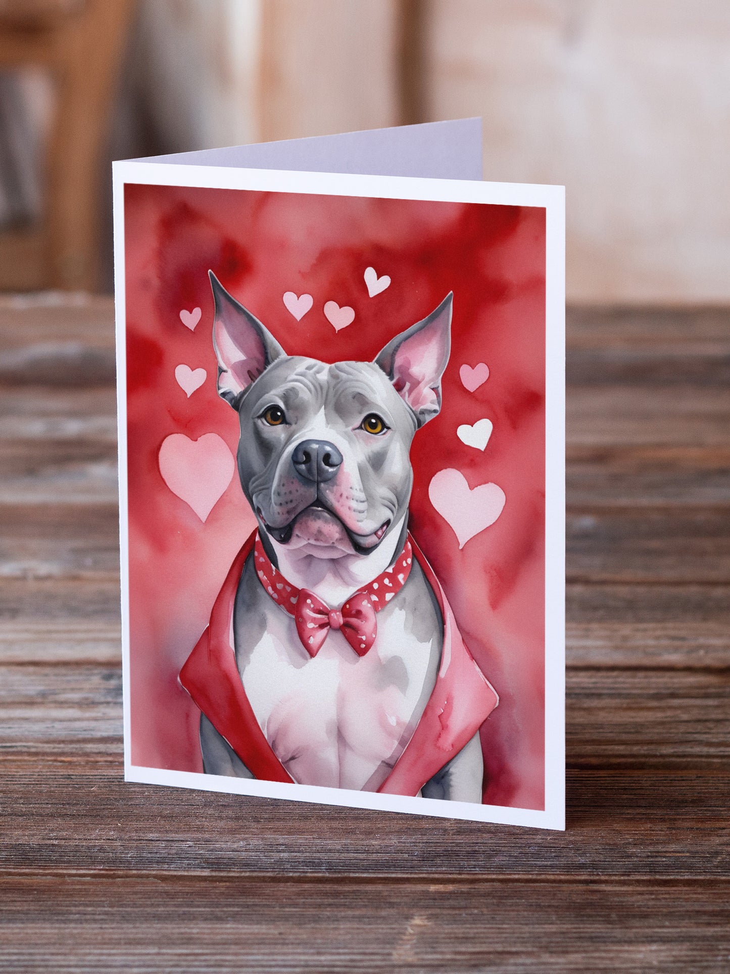 Pit Bull Terrier My Valentine Greeting Cards Pack of 8
