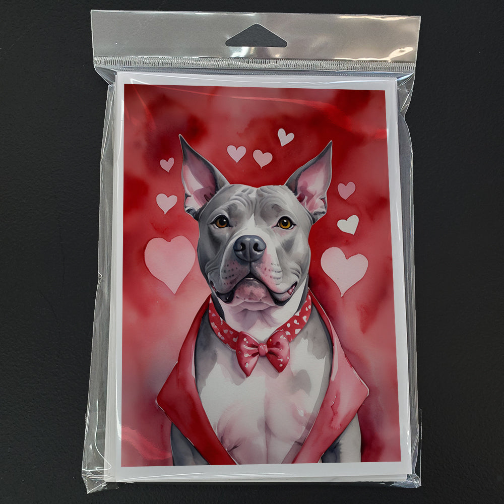 Pit Bull Terrier My Valentine Greeting Cards Pack of 8