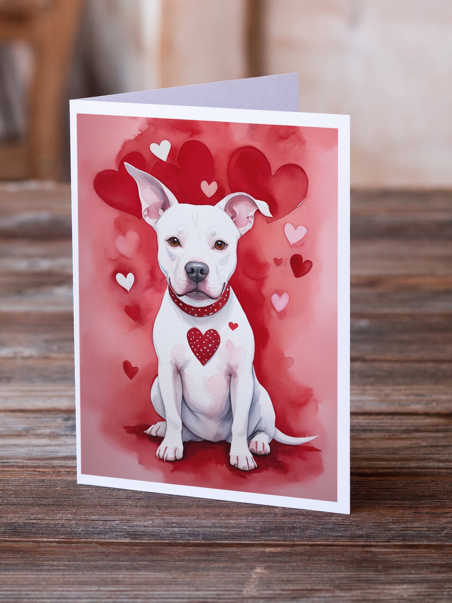 Pit Bull Terrier My Valentine Greeting Cards Pack of 8