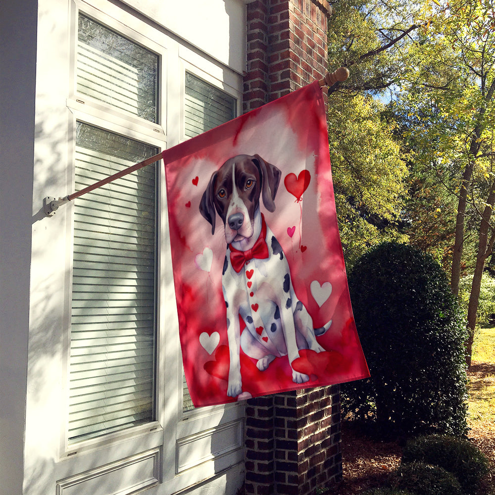 Pointer My Valentine House Flag