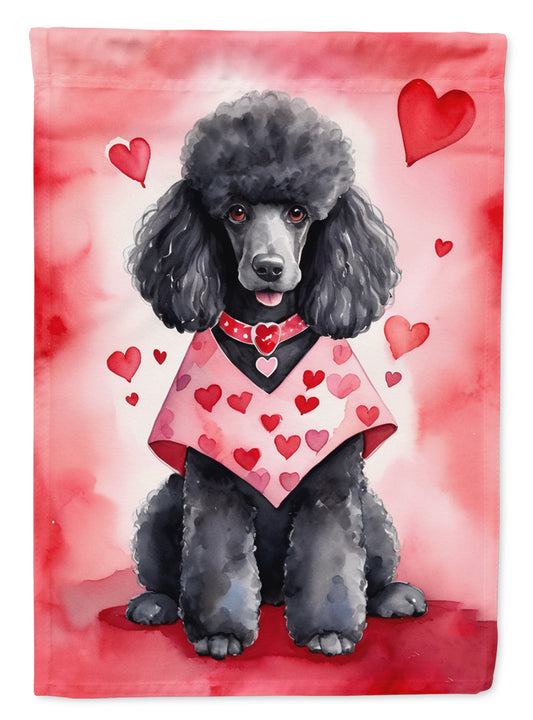 Buy this Black Poodle My Valentine Garden Flag