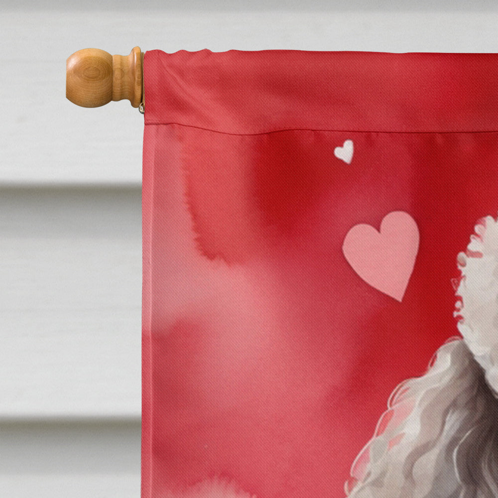 Chocolate Poodle My Valentine House Flag