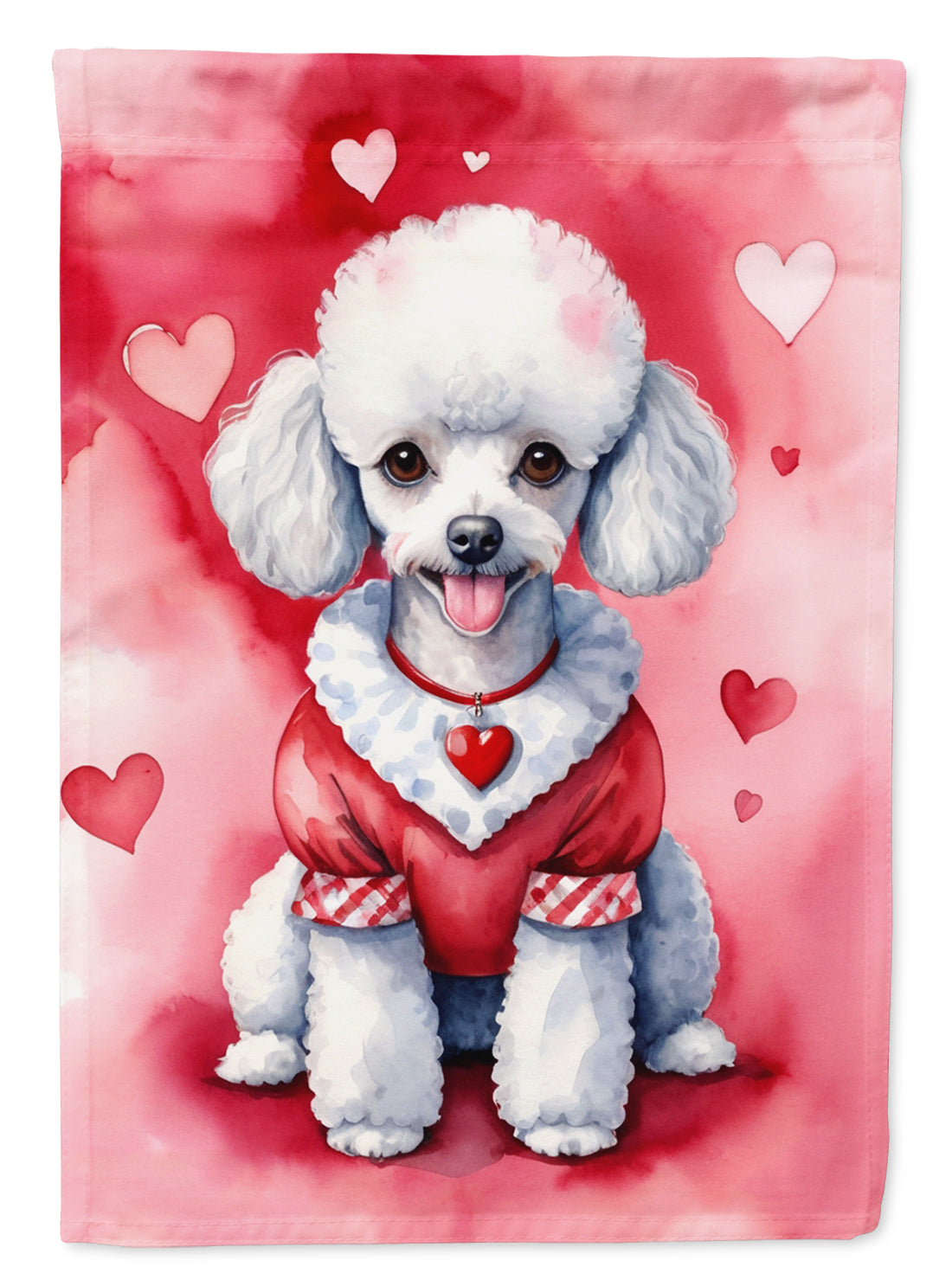 Buy this White Poodle My Valentine House Flag