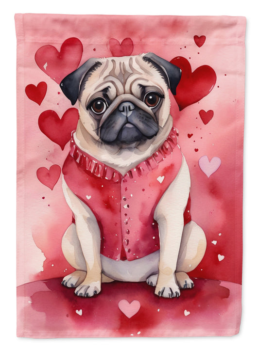 Buy this Pug My Valentine Garden Flag