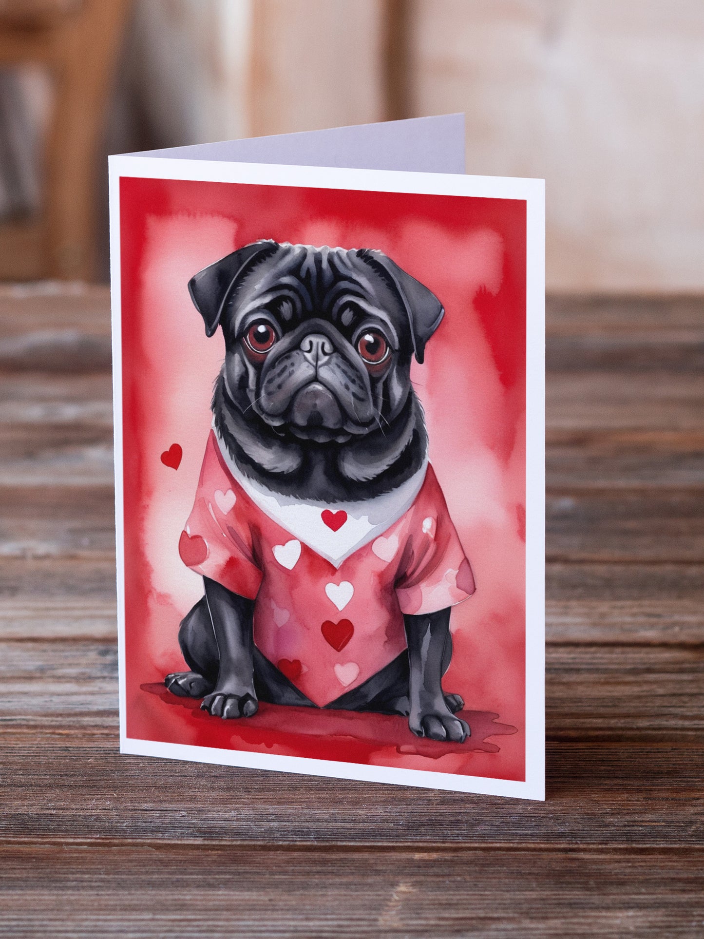 Pug My Valentine Greeting Cards Pack of 8