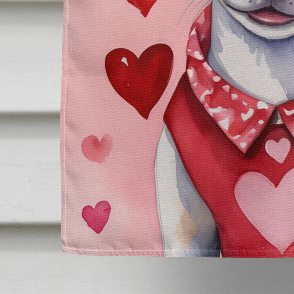 Rat Terrier My Valentine House Flag