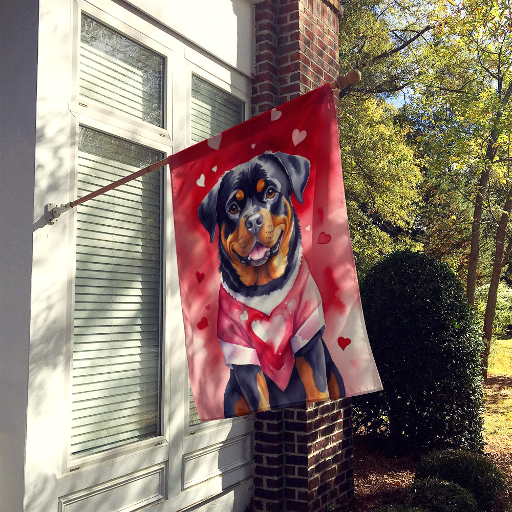 Rottweiler My Valentine House Flag