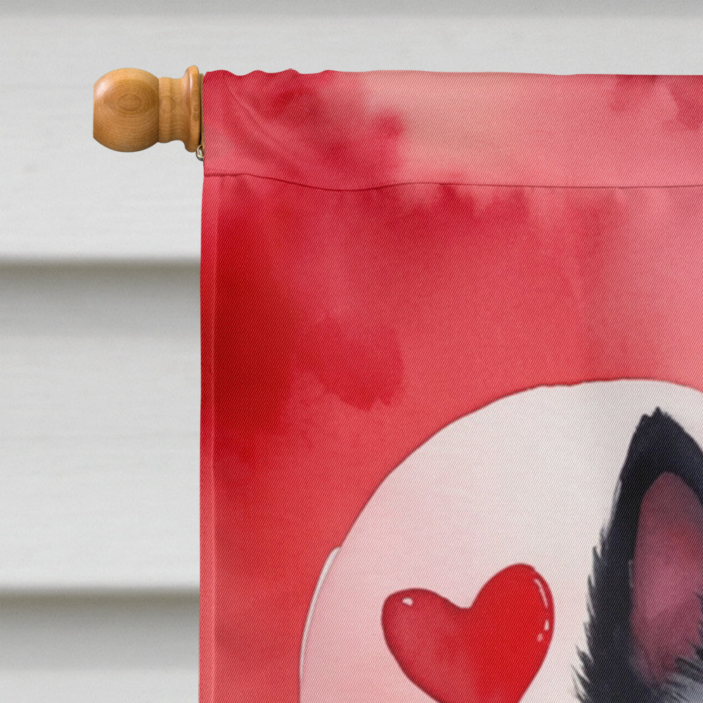 Schipperke My Valentine House Flag