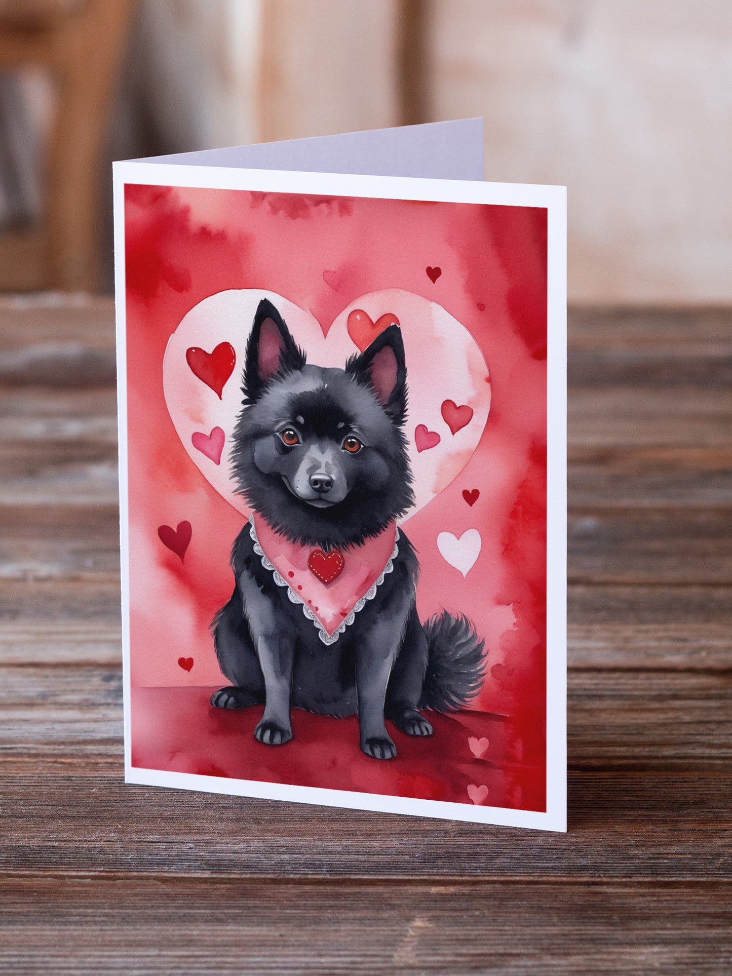 Schipperke My Valentine Greeting Cards Pack of 8