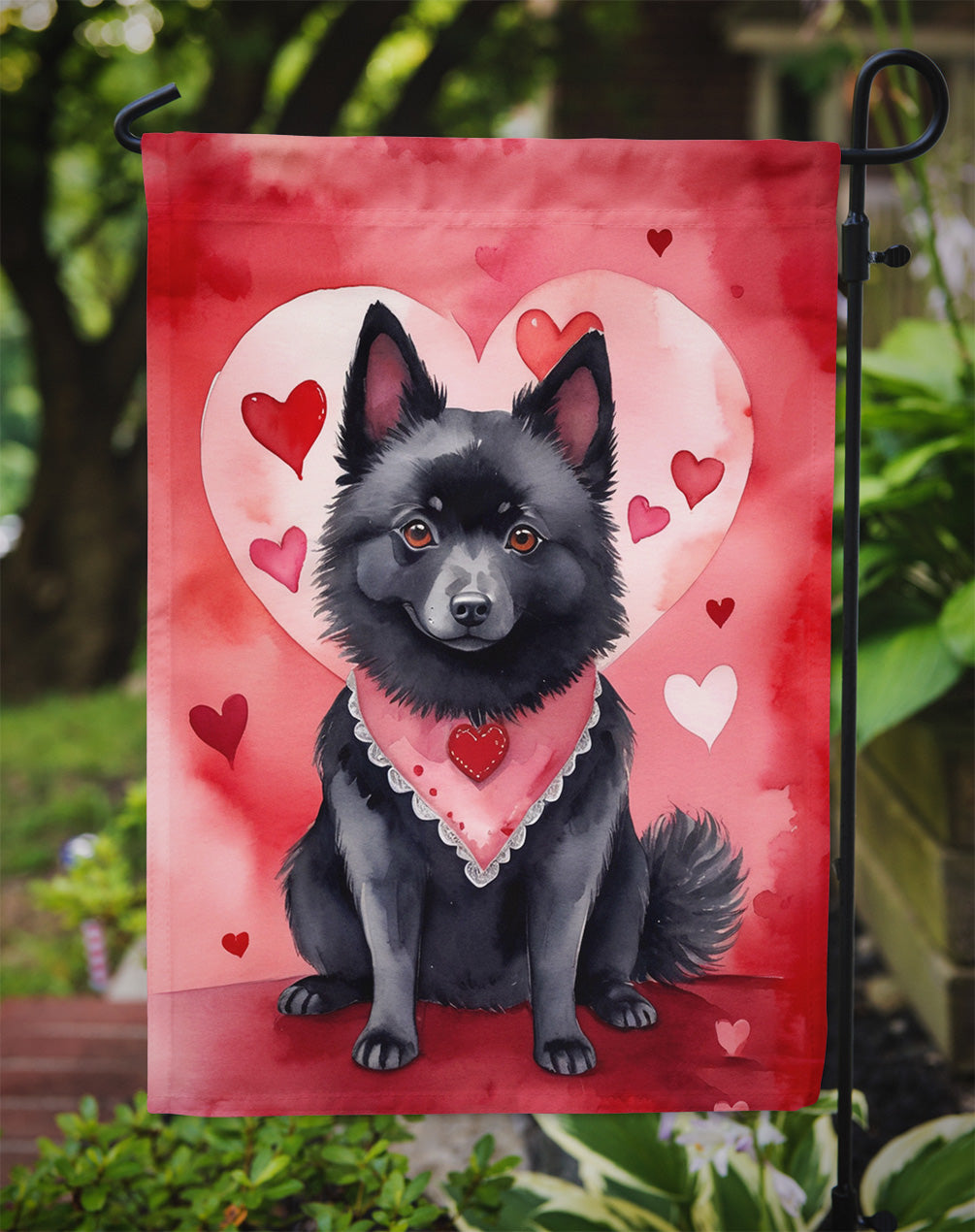 Schipperke My Valentine Garden Flag