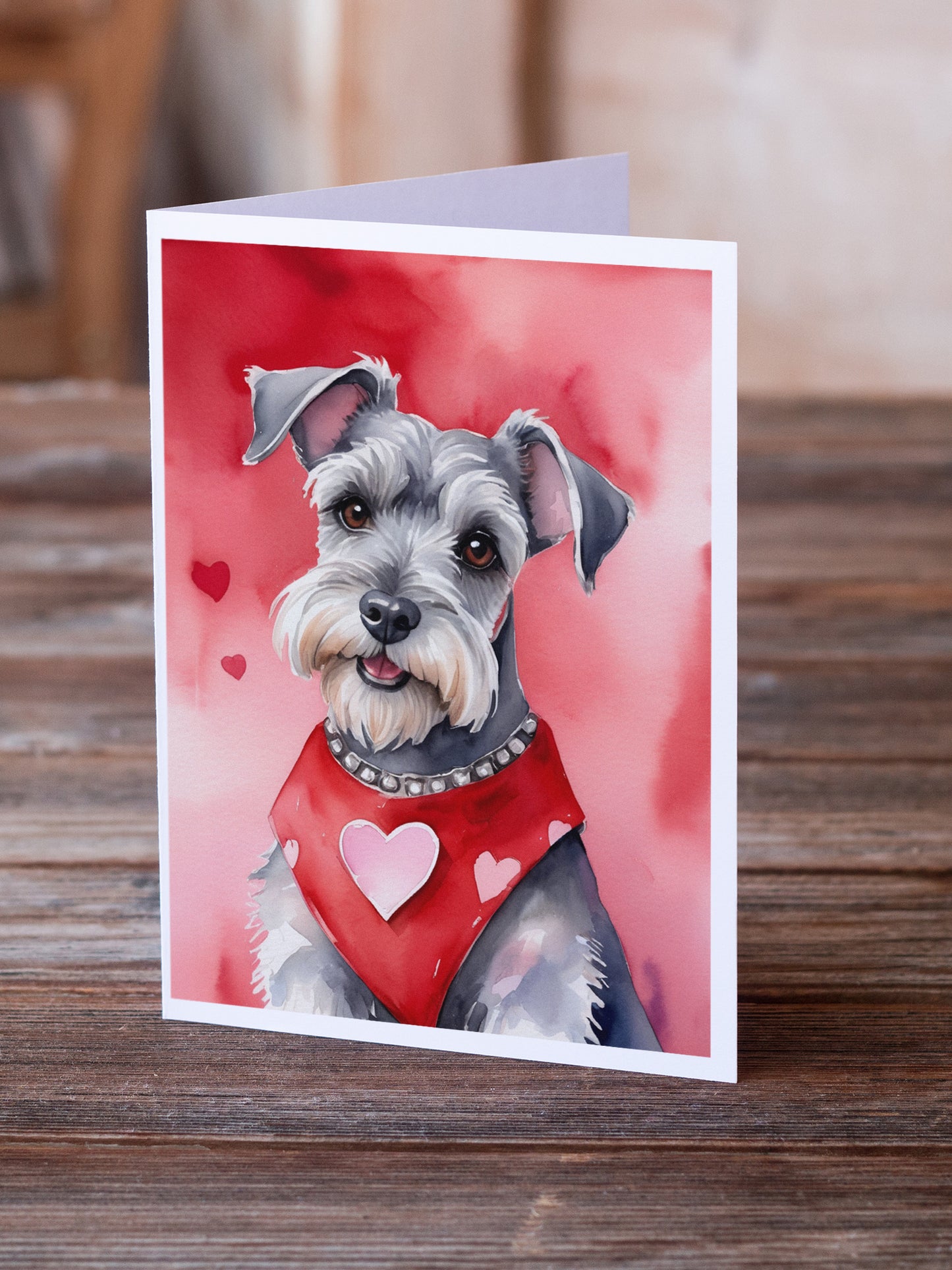 Schnauzer My Valentine Greeting Cards Pack of 8