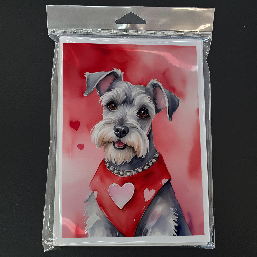 Schnauzer My Valentine Greeting Cards Pack of 8