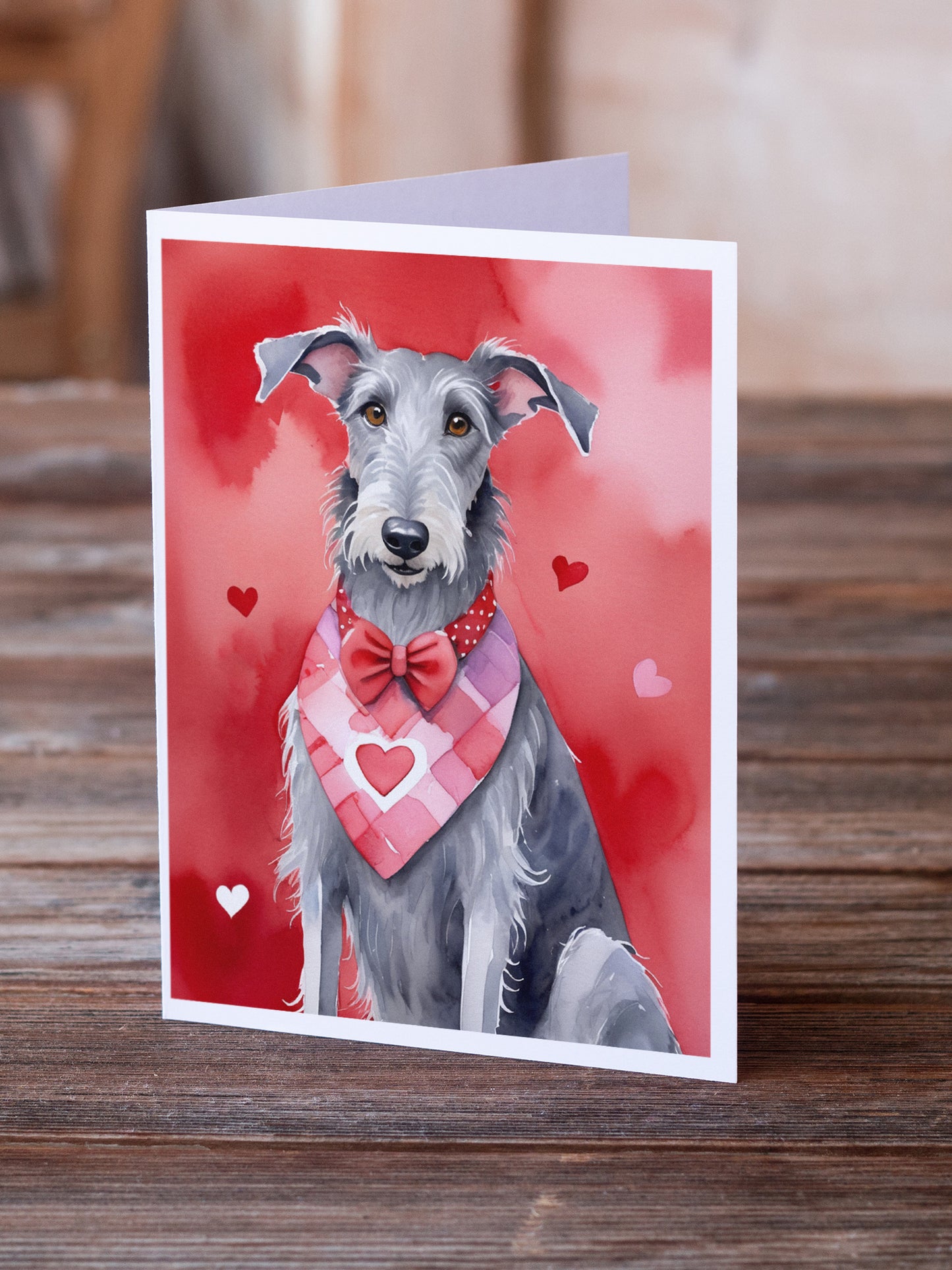Scottish Deerhound My Valentine Greeting Cards Pack of 8