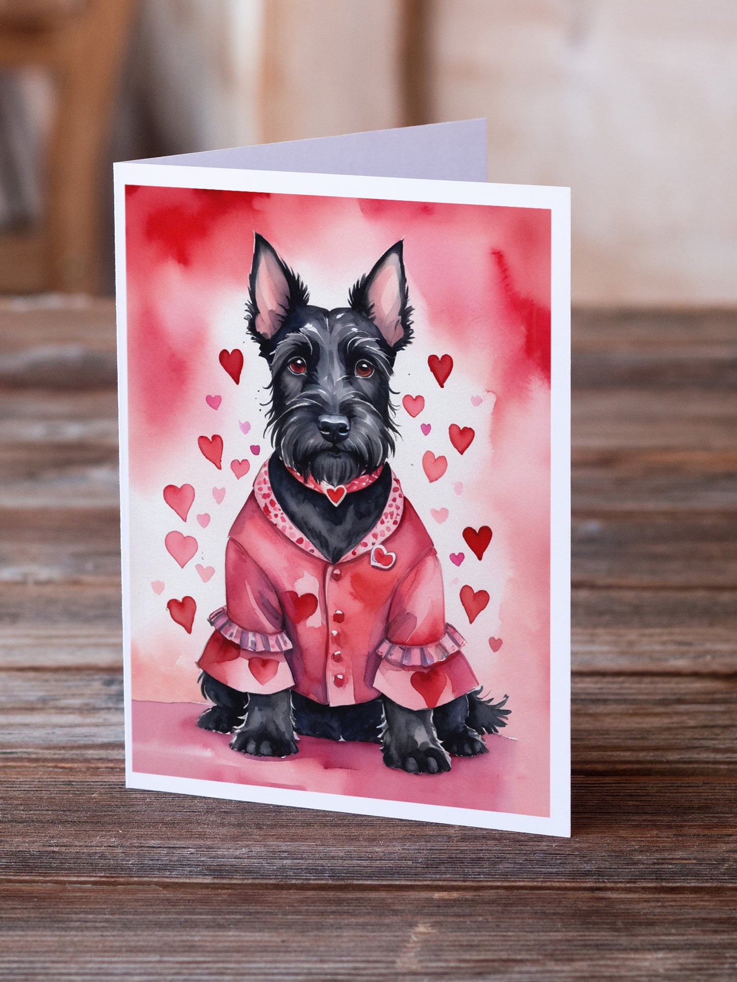 Scottish Terrier My Valentine Greeting Cards Pack of 8