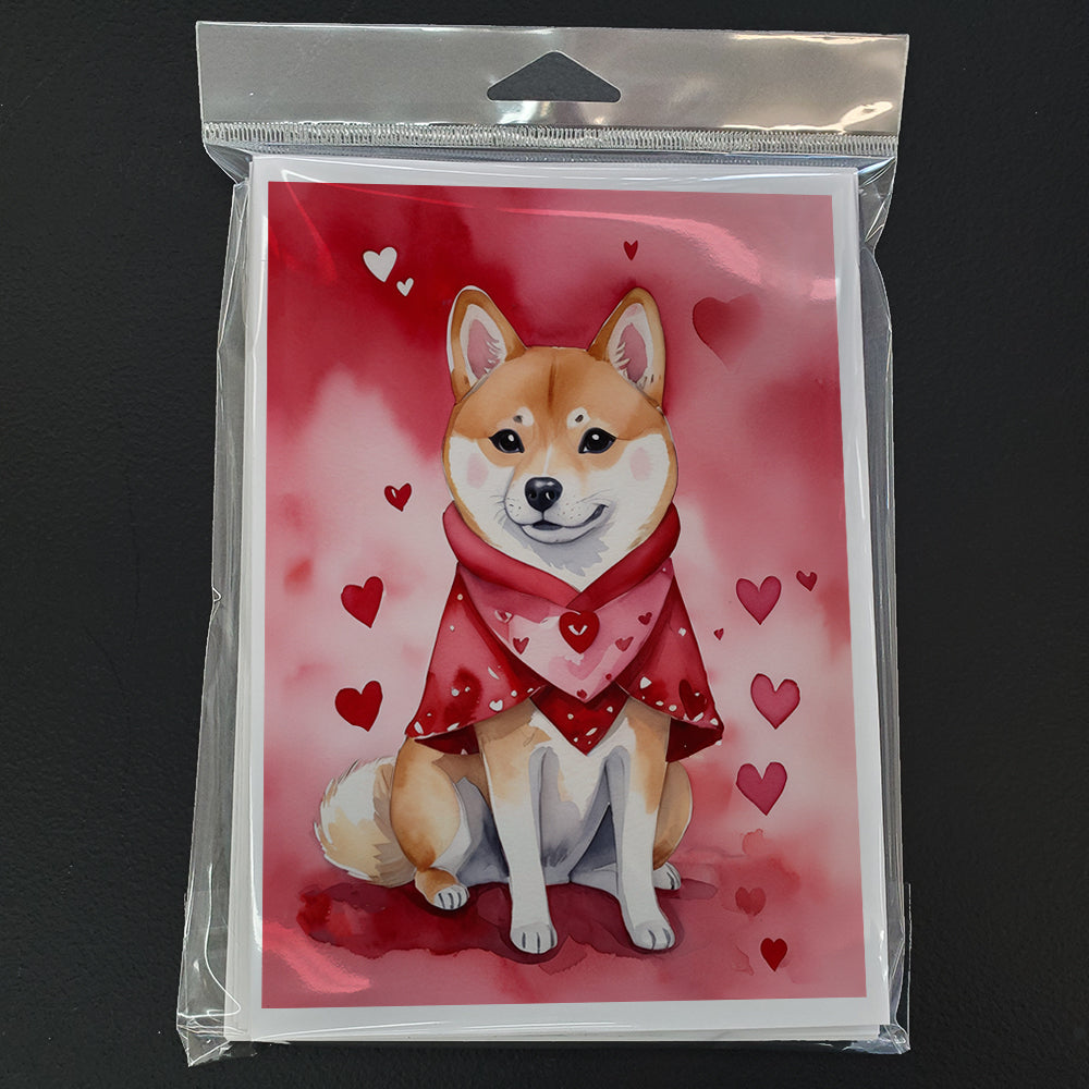 Shiba Inu My Valentine Greeting Cards Pack of 8